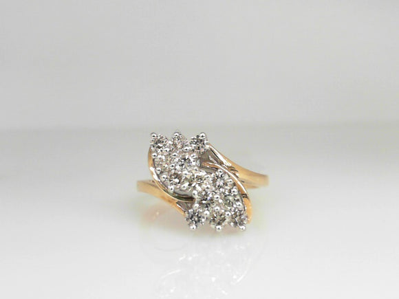 Yellow Gold Diamond Cluster ring