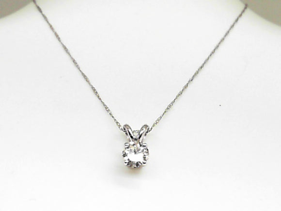 14K White Gold Diamond Rabbit Ear Pendant