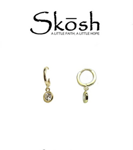 Skosh Gold Plated Bezel Set CZ Huggies