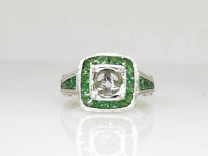 Tsavorite Garnet and Diamond Semi Mtg for 1 Ct Center