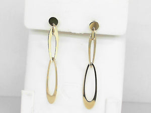 Yellow Gold Fancy Oval Link Post-Back Earrings