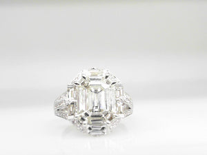 18k White Gold Baguette and Round 2.35ctw Engagement Ring