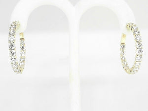 14k Yellow Gold Lab Diamond Hoop Earrings