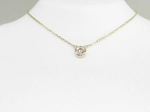 Yellow Gold Diamond Bezel Set Necklace