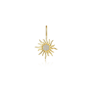 Lafonn Sterling Silver Gold Plated CZ Golden Sun Charm Pendant