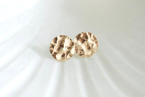 Gold Filled Hammered Disc Earrings