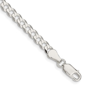 Sterling Silver 4.5mm Flat Curb Chain 22"