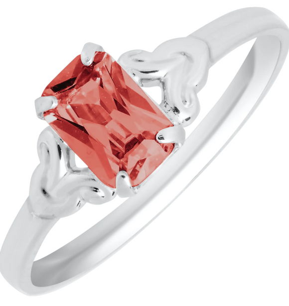 Kids Birthstone Sterling Silver January Birthstone Ring size 4