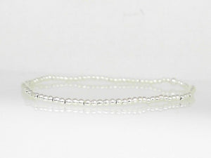 Sterling Silver 2mm Beaded Stretch Bracelet