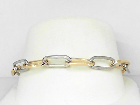 Gold Filled Two-Tone Chunky Paperclip Bracelet