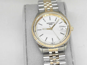 Mens' Two-Tone Moore's Elite Watch with White Dial