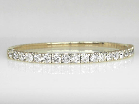 14k Yellow Gold Diamond 4.86ctw Flex Bangle Bracelet