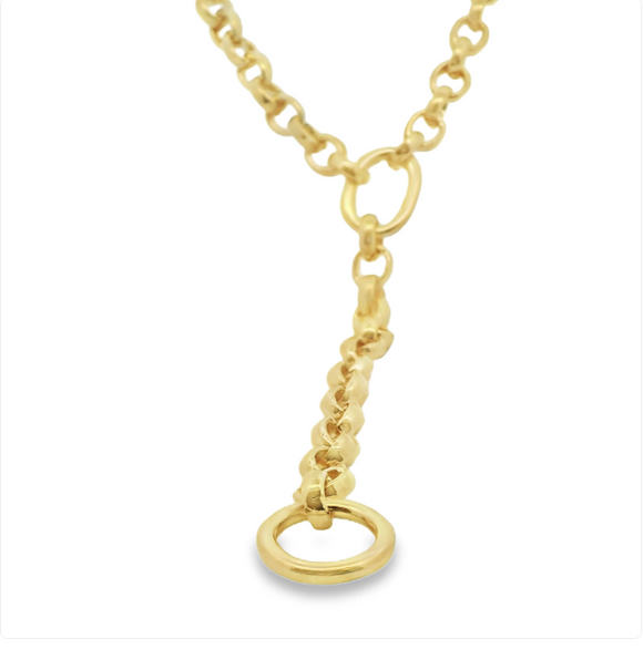 Chunky Gold Filled Link Dangle Necklace