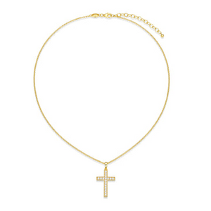 Charles Garnier Gold Plated CZ Cross Necklace