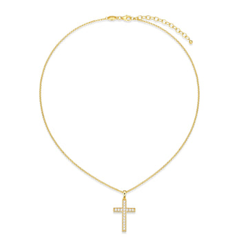 Charles Garnier Gold Plated CZ Cross Necklace