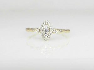 14k Yellow Gold Diamond Marquise Ring