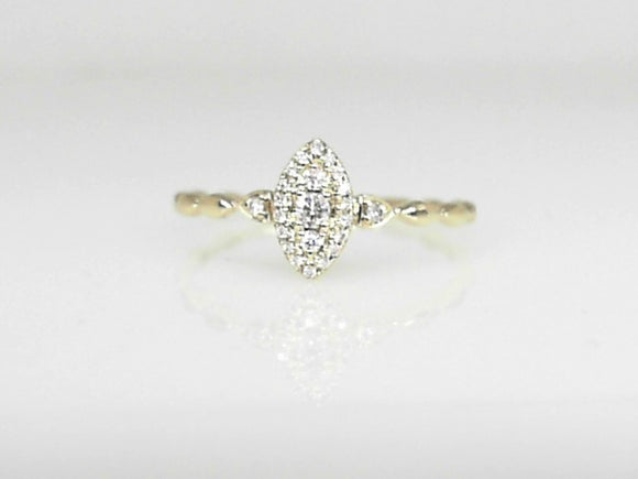 14k Yellow Gold Diamond Marquise Ring