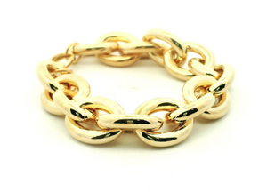 Gold Filled Chunky Oval Link Bracelet 7"