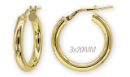 18k Yellow Gold bonded over Sterling Silver Hoop Earrings