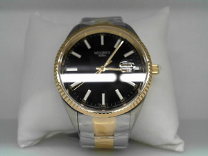 Moore's Elite Stainless Steel Two-Tone Blue Faced Watch