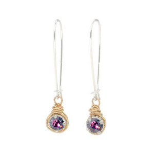 Earth Grace Sterling Silver Birthstone Color Earrings - February