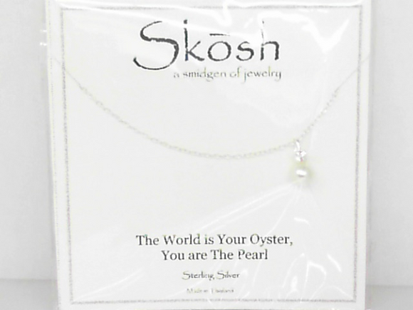 Skosh Pearl Necklace with CZ 16