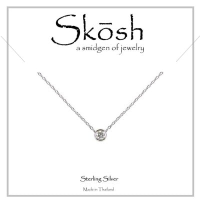 Skosh Silver Bezel CZ Necklace 16