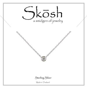 Skosh Silver Bezel CZ Necklace 16"