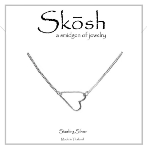 Skosh Silver Open Heart Necklace 16+2"