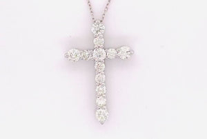 White Gold Diamond Cross Necklace