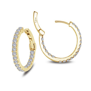 Lafonn Inside-Out Simulated Diamond Inside Out Hoops (1.60 CTW)