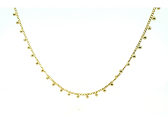 Gold Fill Beaded Chain Necklace