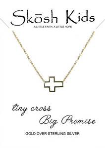 Skosh Kids Gold Plated Open Cross Necklace