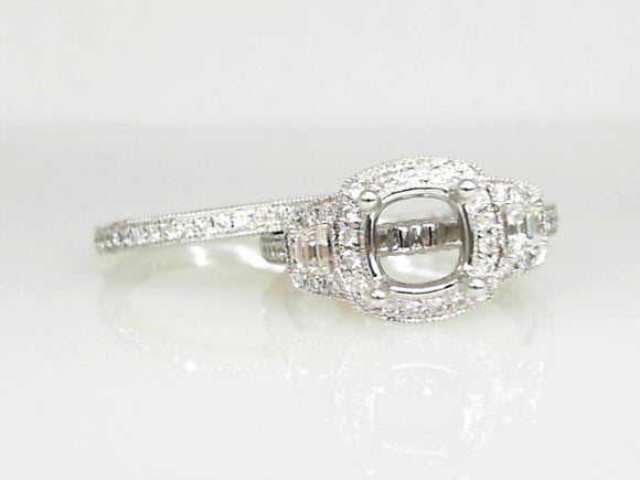 14K WG .80 CT Diamond Semi Mounting Bridal Set