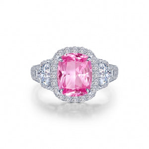 Lafonn Lab Grown Pink Sapphire Three-Stone Ring