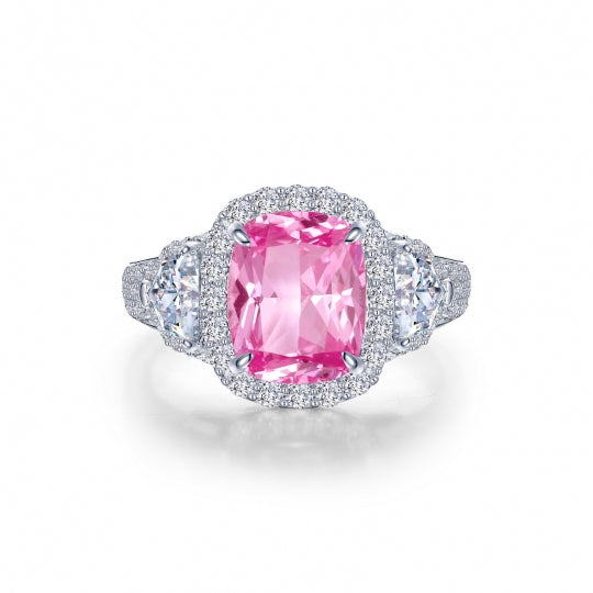 Lafonn Lab Grown Pink Sapphire Three-Stone Ring