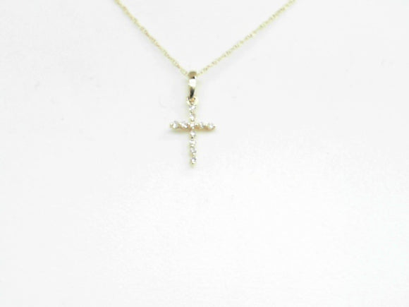 Yellow Gold Diamond Cross Necklace