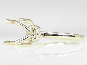 14k Yellow Gold Diamond Semi-Mount with Baguette Halo