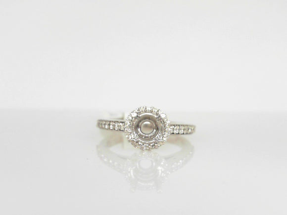 White Gold Diamond Semi Mounting for Round with Halo