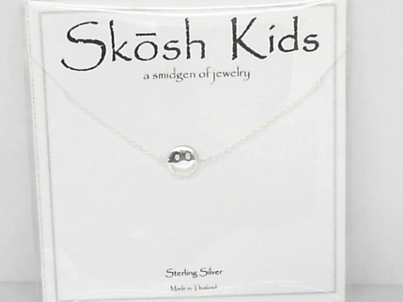 Skosh Kids Sterling Silver Smiley Face Necklace