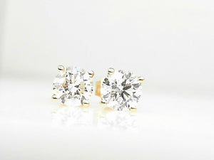 14k Yellow Gold Lab 1.42ct Diamond F-G SI Stud Earrings