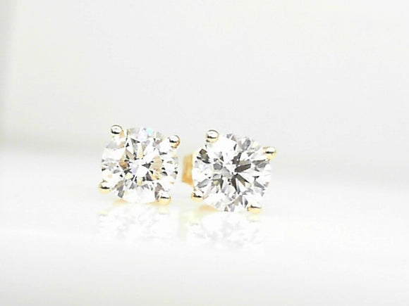 14k Yellow Gold Lab 1.42ct Diamond F-G SI Stud Earrings