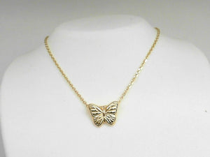 Sterling Silver/Yellow Gold Bonded Butterfly Necklace