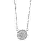 Sterling Silver Pave Circle CZ Necklace