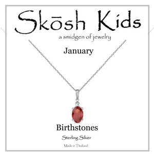 Skosh Kids Silver January Birthstone Necklace 14"