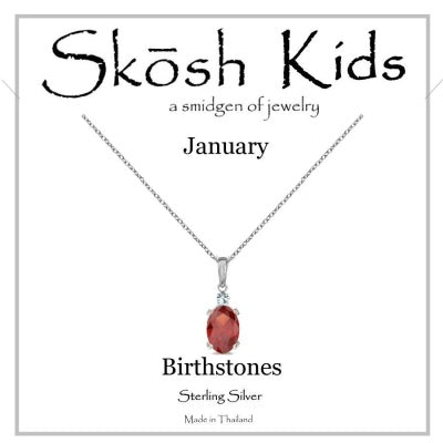 Skosh Kids Silver January Birthstone Necklace 14