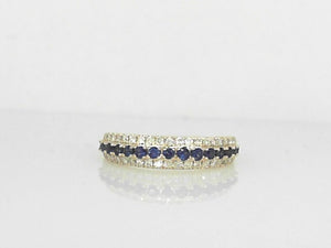 Yellow Gold Diamond and Sapphire Band