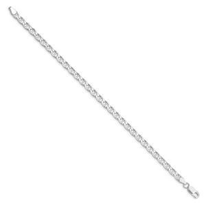 Sterling Silver Diamond-Cut Flat Anchor Bracelet 8"