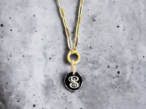 Earth Grace Gold Plated Small Round Monogrammable Necklace