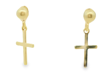 Gold Fill Tiny Cross Dangle Earrings